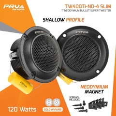 2x PRV 240W Shallow Super Tweeter Neodymium TW400Ti-Nd-4 SLIM 4 Ohm 3″ Rounded