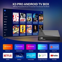 We2USat K3 PRO 6K Ultra HD Streaming Box, Android 10, WiFi, Voice Remote Control