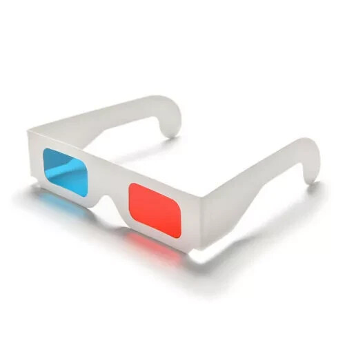 BRAND NEW RARE! Paper 3d glasses – set of 2 RED BLUE LENSES