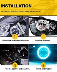 70MM Ice Blue Halo Rings Angel Eyes COB 45SMD LED DRL Fog Light 70MM-ice blue