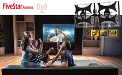 Amplified HDTV Antenna UHF VHF 200 Mile 4K 1080P Indoor Outdoor FM + Cable/Pole