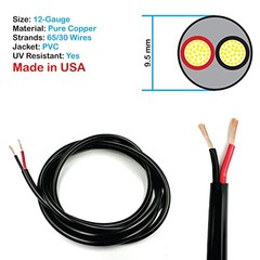 NATIONAL Wire & Cable – 12 AWG 2-Conductor Premium Copper Wire, 12AWG-2C 100 ft