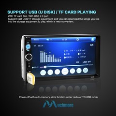 7″ Bluetooth Touch Screen 2DIN Car Stereo Radio Multi Media MP5 Player+Rear Cam