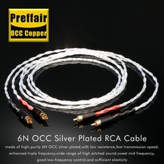 Preffair OCC Copper Interconnect Cable 24K Gold Plated 2RCA Plug HIFI