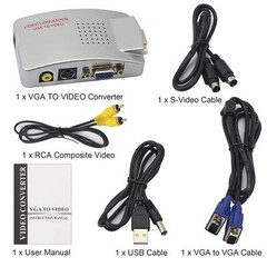 VGA to RCA AdapterComposite VGA to VIDEOS-VIDEO Converterfor HDTV Monitors La…