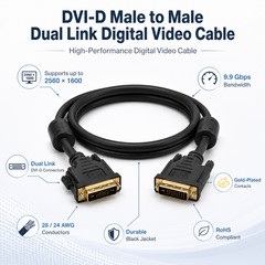 DVI-D Male to Male Dual Link Digital Video Cable -3ft / 6ft / 10ft / 15ft / 25ft