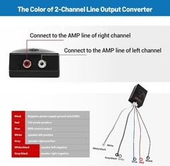 Car Audio Speaker Wire to RCA Line Output Converter for Amplifier Subwoofer 2CH