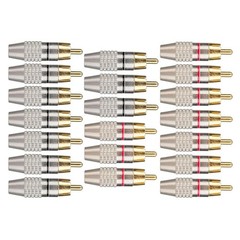 RCA Male Plug Solderless Gold Audio Adapter Speaker With Solderless Installation