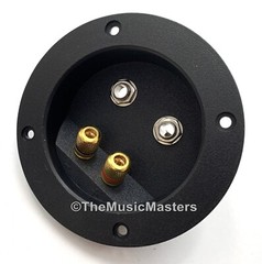 Gold Banana Speaker Screw Terminal Cup Dual 1/4″ Jacks Home Pro Studio Cabinets