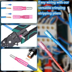 200PCS Heat Shrink Spade Connectors Kit 22-10 AWG Female Male Spade Terminlas