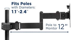 Mount-It! Universal Full Motion Steel Pole Mount with Articulating Arm and Re…