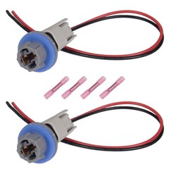 Rear License Plate Light Lamp Bulb Socket Connector Wiring Pigtail Harness 2 Set