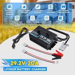 24V 20A Lithium Battery Charger 29.2V LiFePO4 Battery Charger 24 Volt Lithium Ch