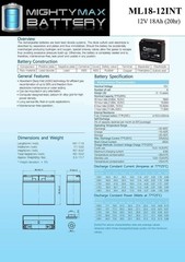Mighty Max 12V 18AH SLA Internal Thread Battery for Jump n Carry JNC660 JNC4000
