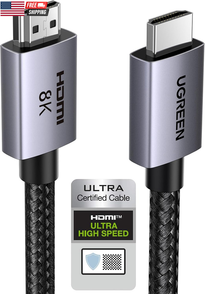 8K HDMI 2.1 Cable 48Gbps 6.6FT, Certified Ultra High Speed HDMI Cord Aluminum, 4