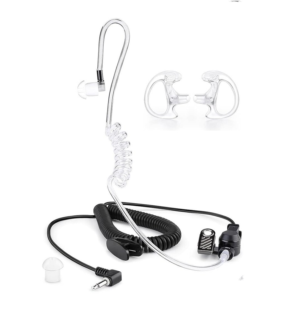 Zeadio 3.5mm Receiver/Listen ONLY Surveillance Headset Earpiece w/ Acoustic Tube