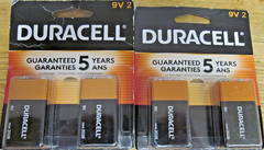 BRAND NEW SEALED DURACELL 4 PCS 2-2PKS 9 VOLT BATTERIES EXP. 2028 FREE SHIP 9V2