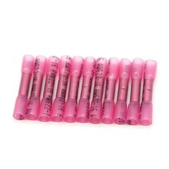 100Pcs 22-16AWG Red Heat Shrink Wire Butt Connectors Waterproof Splice Terminals