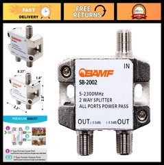 High-Performance 2-Way Coax Cable Splitter, Bi-Directional MoCA 5-2300MHz for TV