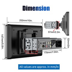 Single 1DIN 9 Inch Car Stereo Apple Carplay Android Auto HD Radio Head Unit SWC