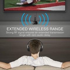 Brookstone Airphones Wireless RF TV Headphones with Audio/Charging Dock