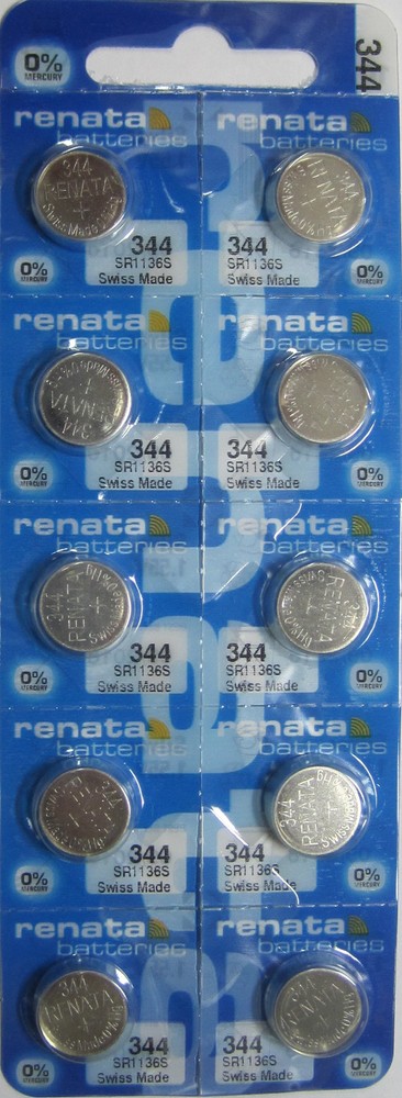 10 Renata 344 SR1136SW SR1136 V344 SR42 GP344 0% MERCURY Batteries