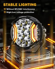 4x AUXBEAM 5″ Inch 20400LM 172W LED Pods Side Shooter Pod Lights White Amber DRL
