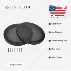 2Pcs 6″ Speaker Grill Covers – Durable ABS & Metal Mesh for Subwoofer Protection