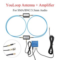 250mW YouLoop Magnetic Loop Antenna SMA with SMA to 3.5mm&SMA to BNC Adapters