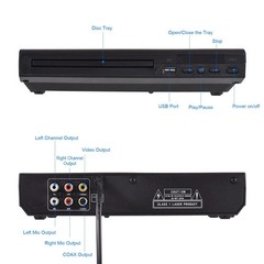 1080p DVD Player All Region Free DVD CD USB Player with AV+RCA Output US