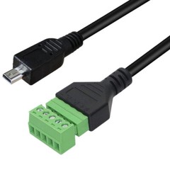 10x MINI USB 8 Pin Screw Terminal Block Connector Cable 5 Pin Female Bolt Shield