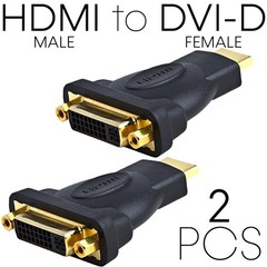 2PCS HDMI Male to DVI-D Female Adapter Gold Plated Video Converter 1080p HDTV