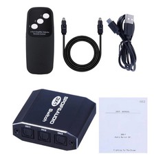 3 in 1out Aluminum Spdif Toslink Optical Digital Audio Splitter Switch Hub f