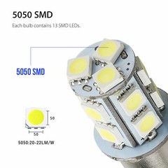 10x Super Bright White 1156 RV Trailer 13-SMD LED 1141 Interior Light Bulbs Lamp