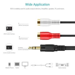 3.5mm AUX Stereo to 2 RCA Female Audio Y Cable Adapter Cord MP3 iPod Music AV