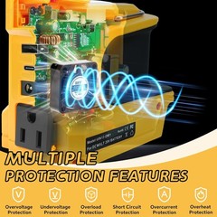 220W Power Station Compatible with Dewalt 20V Battery DC 20V to AC 110V Inverter