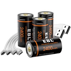 EBL 16340 CR123A USB Rechargeable Li-ion Battery 3.0V For Arlo Camera Lot