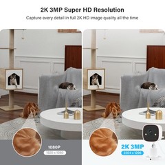 Jennov 2K WiFi Security Camera 2pcs Outdoor Camera, White & Black