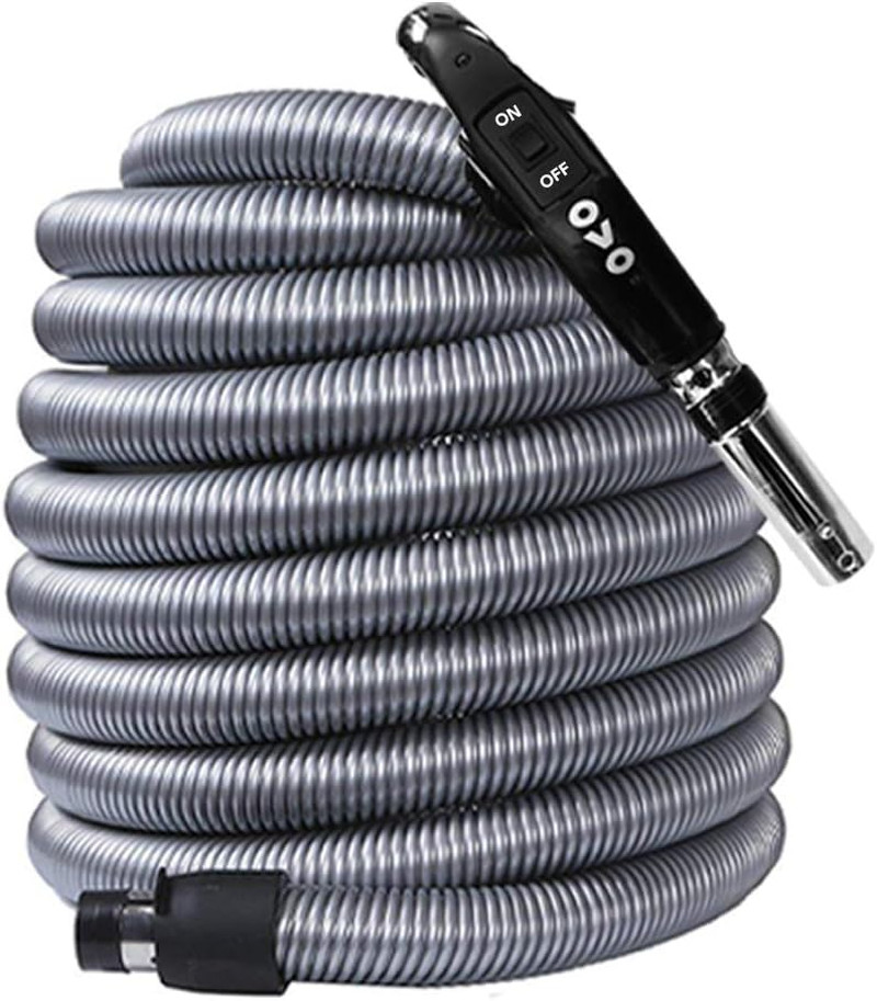 40Ft Universal Central Vacuum Hose with Handle Control – Crushproof Design