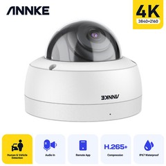 ANNKE 4K 8MP Microphone Audio POE IP Security Camera H.265+ Outdoor Human Detect