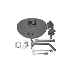 Lot 4 Slimline DirecTV DTV Dish Antennas KA/KU HD MPEG4 W/Monopoles