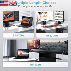 4K Displayport to HDMI Cable [UHD, Metal Case, Nylon Cable] 6FT Unidirectional D
