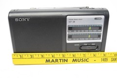 Sony ICF-38 Portable AM/FM Radio 2 Band AC or Battery Tested See Video