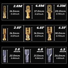 315Pcs Insulated Brass Spade Crimp Connectors Electrical Wire Terminals Kit Set