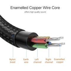 2m Aux Cable 3.5mm Male to Male Audio Extension Cord Braided Gold-Plated For Car