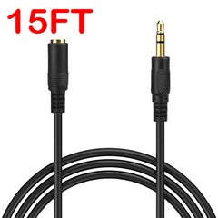 15 ft 3.5mm 1/8″ Stereo Audio Aux Headphone Cable Extension Cord Male to Female