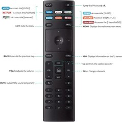 New XRT136 for Vizio Smart TV Remote Control w Vudu Amazon iheart Netflix 6 Keys