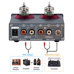 Douk Audio T4 Pro GE5654 Tube Stereo Preamp RIAA Phono Stage Headphone Amplifier