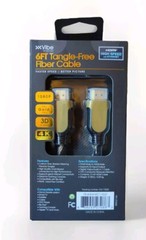 VIBE 6ft Tangle-Free Fiber Cable HDMI 1080 High Speed w/Ethernet 1080P BRAND NEW