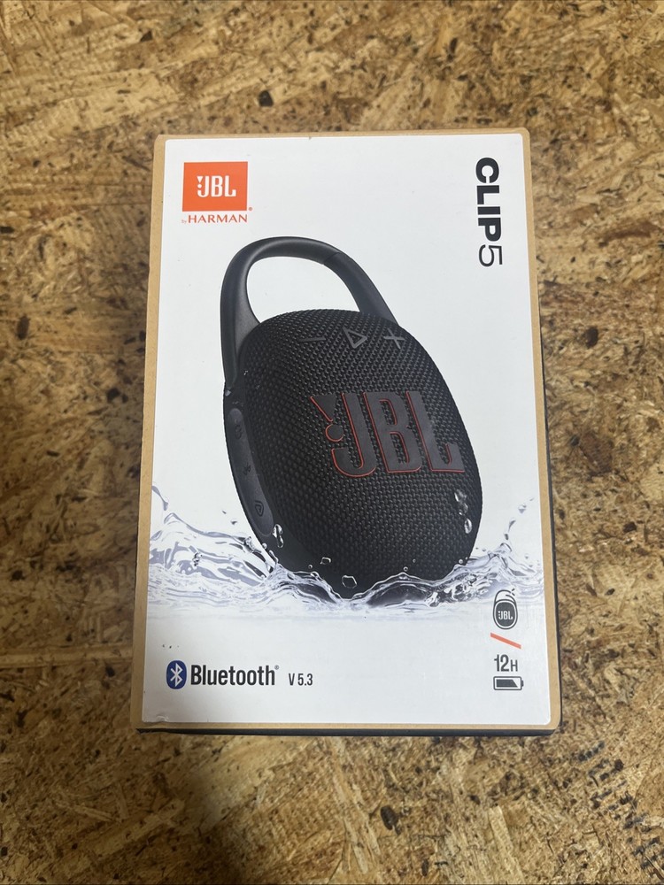 JBL By Harman- Clip 5- Black- Waterproof- Portable Bluetooth Speaker